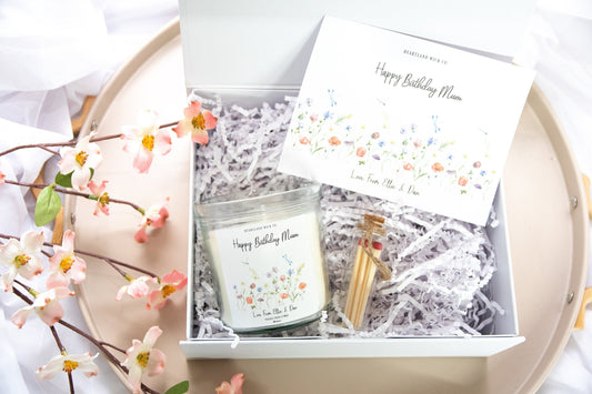Birthday gift set for mum, personalised candle mum, gift set for mum, mum birthday gift, gift box with candle, luxury gift for mum